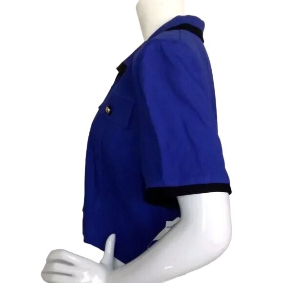 new JULIAN TAYLOR Jacket, 16, Navy Blue/Black Trim, Waist length, Shoulder pads - Picture 9 of 16